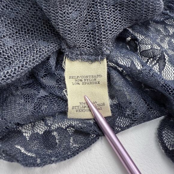 Gimmicks Sheer Lace Mesh‎ Top Size M Gray Flutter Sleeves Feminine Whimsigoth - Picture 8 of 9